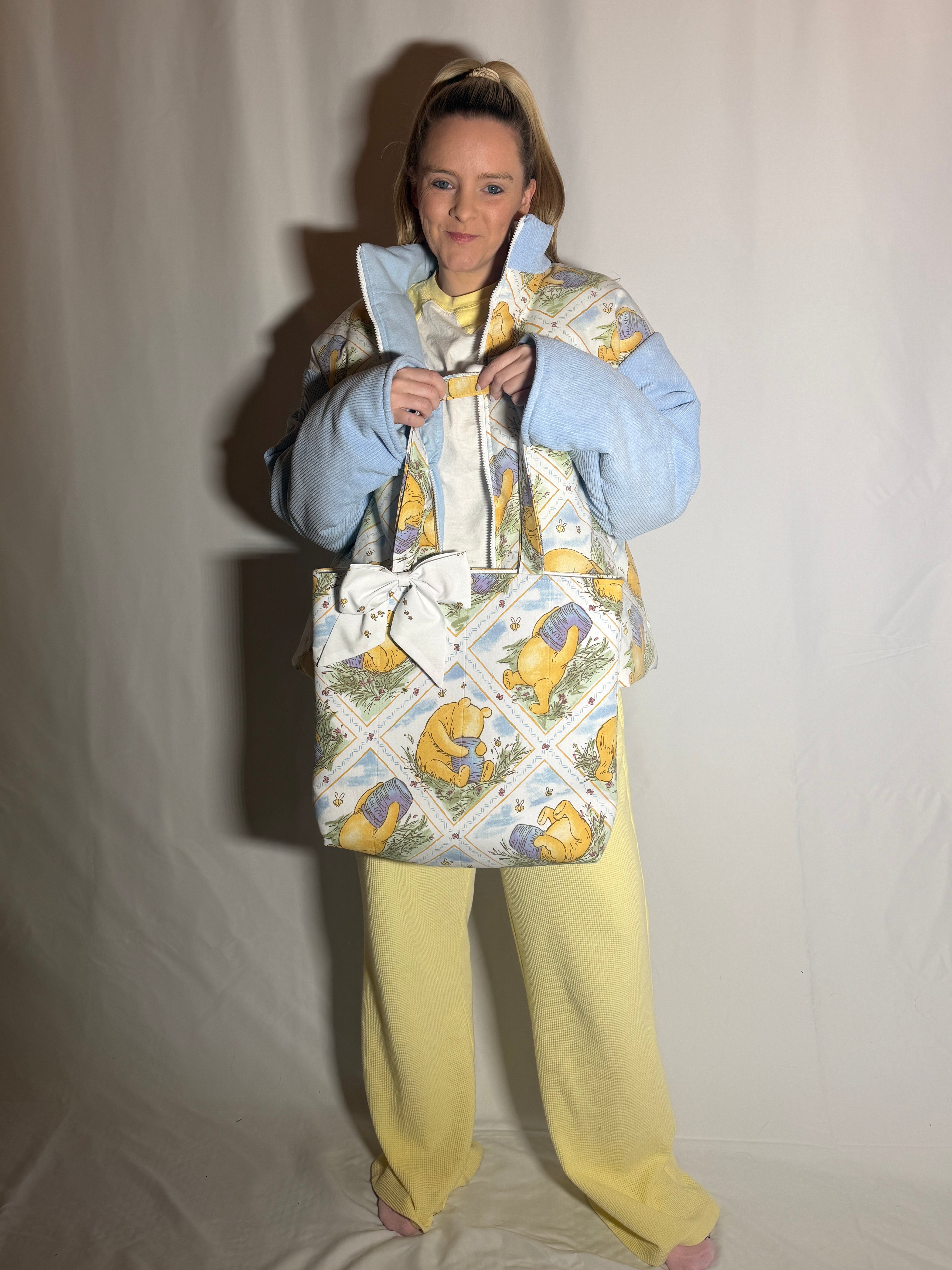 Time for Something Sweet • Vintage 1990s Winnie the Pooh Quilted Tote Bag