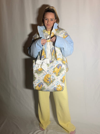 Time for Something Sweet • Vintage 1990s Winnie the Pooh Quilted Tote Bag
