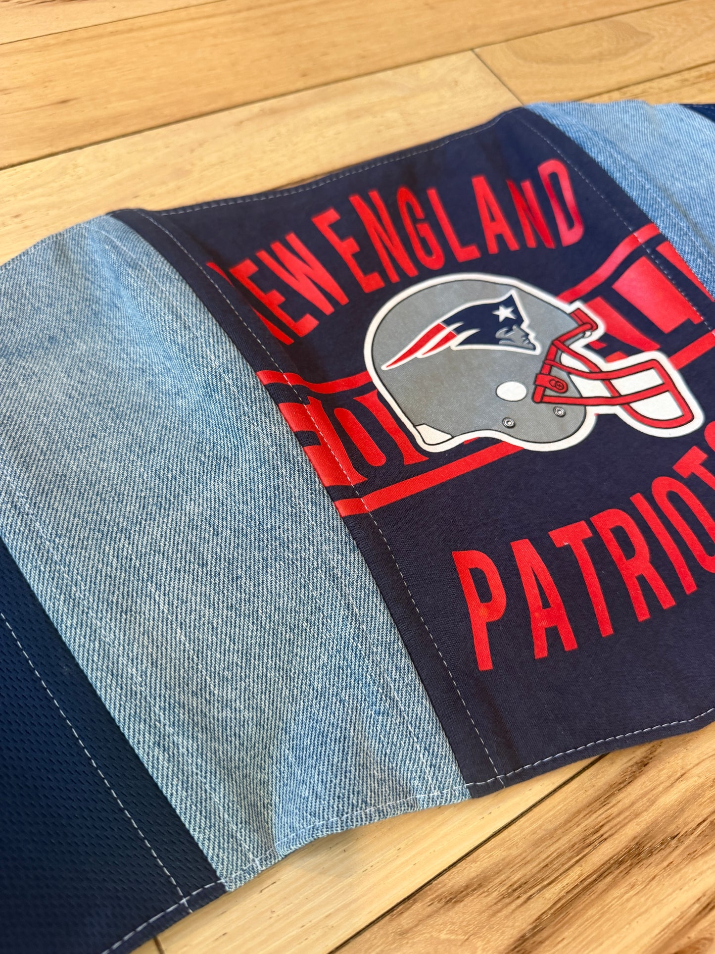 Upcycled Patriots Denim Corset Top