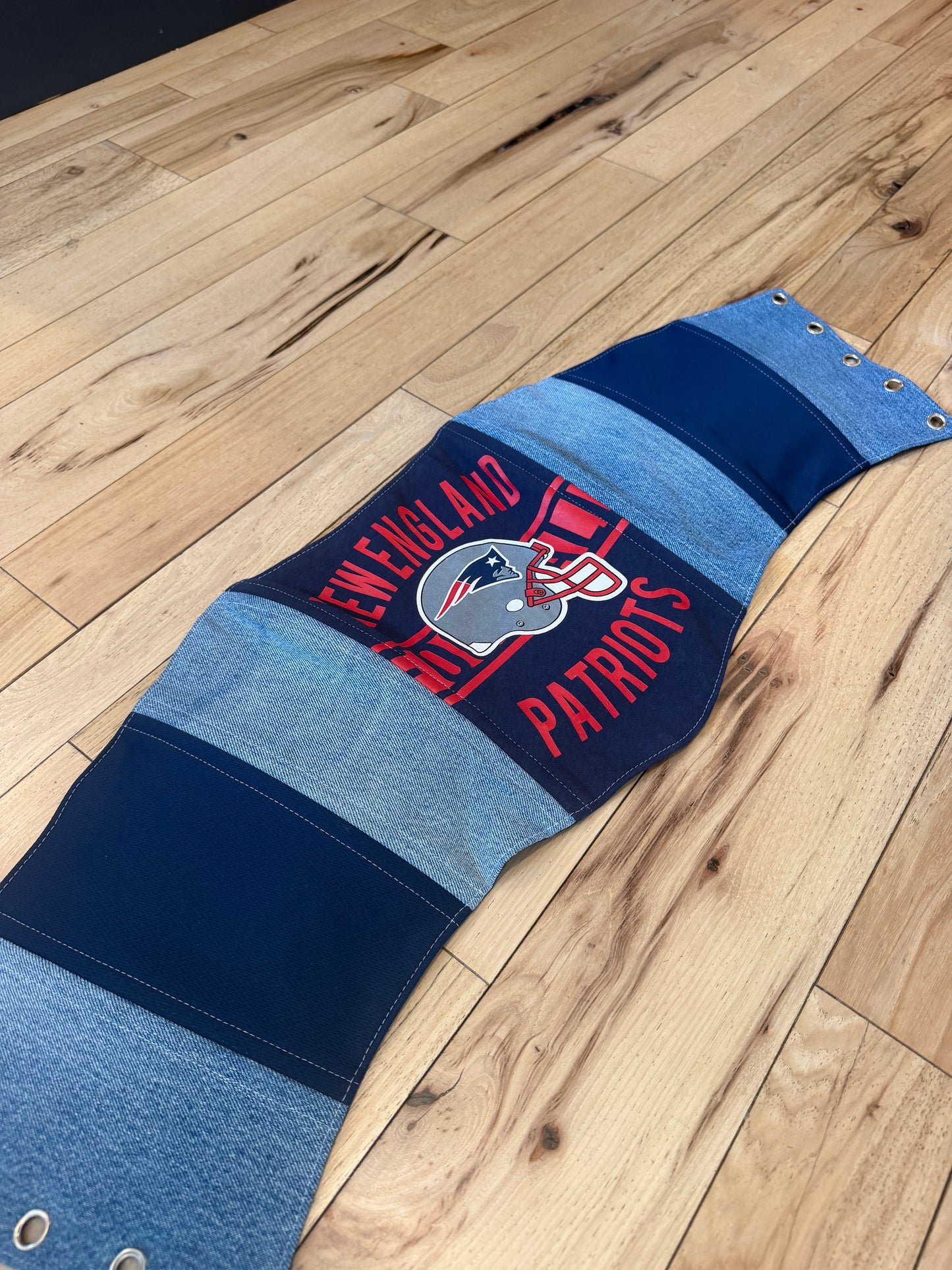 Upcycled Patriots Denim Corset Top
