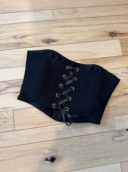 Upcycled Bruins Denim Corset Top