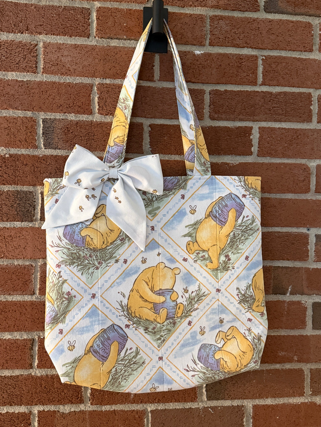 Time for Something Sweet • Vintage 1990s Winnie the Pooh Quilted Tote Bag